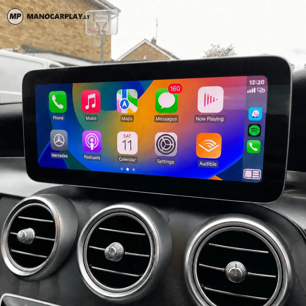 A Mercedes with CarPlay