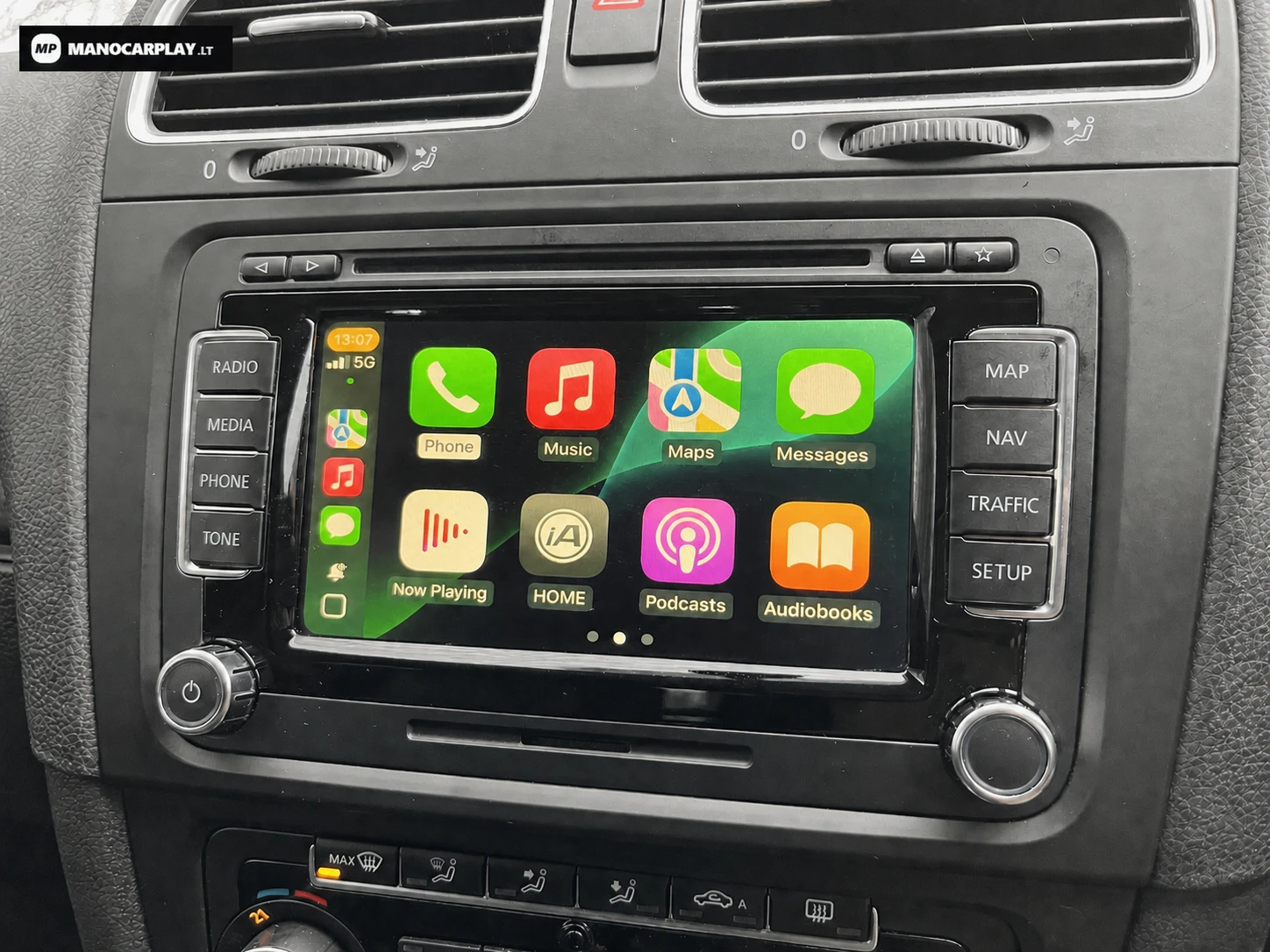 A Volkswagen with CarPlay
