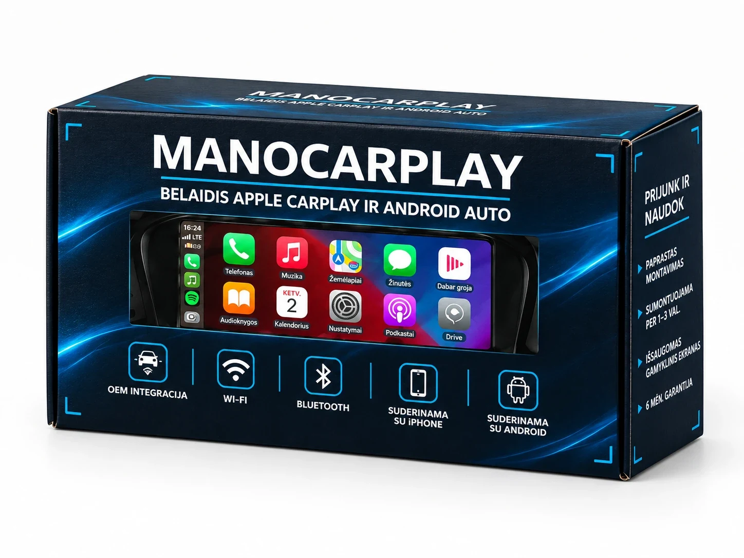ManoCarPlay belaidžio CarPlay modulio pakuotė